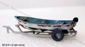 Modello di barca con carrello